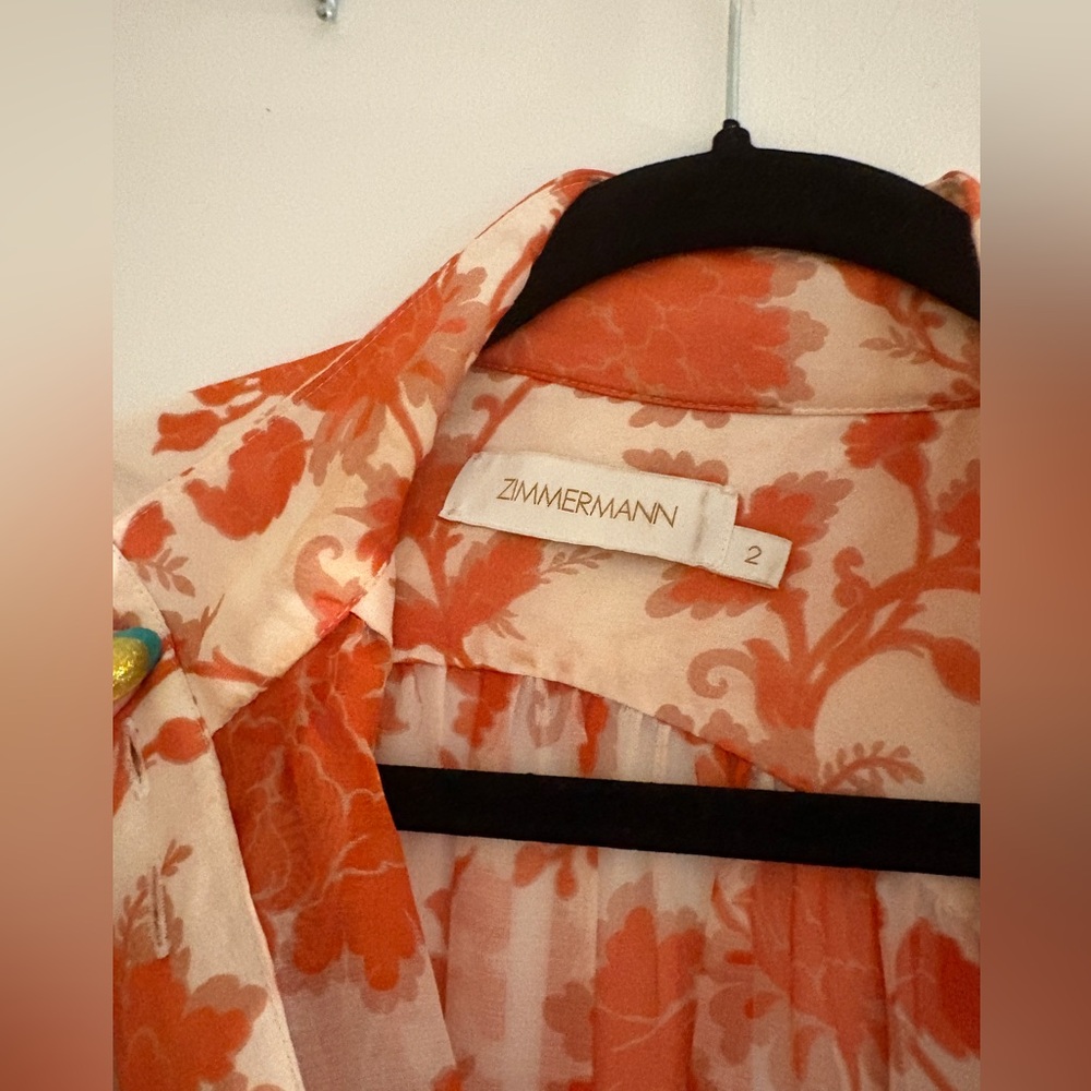 Zimmermann Chiffon Long-Sleeve Mini Dress - Picture 10 of 10